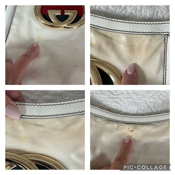 Vintage Gucci Britt Off White Hobo Shoulder Handbag Oversized GG 162740 - Picture 11 of 11